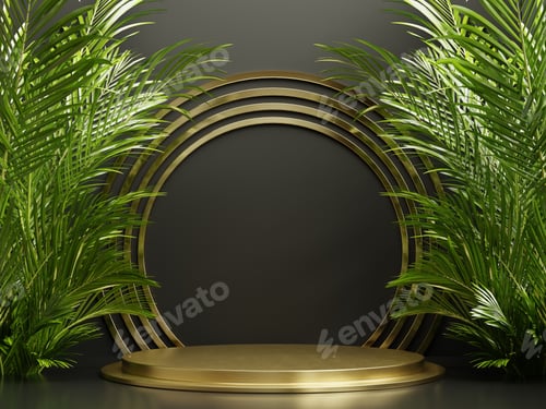 Preview: Podium mockup display with for product presentation.