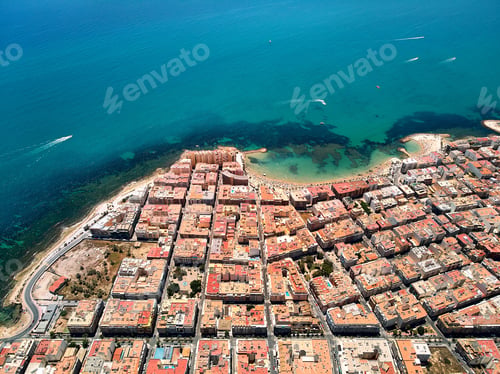 Preview: Aerial shot of the city of Torrevieja in Costa Blanca, Alicante, Spaina