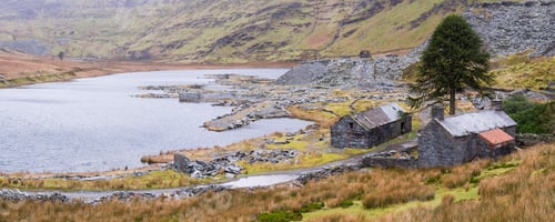 Preview: Cwmorthin Quarry and Cwmorthin Lake, a disused quarry at Tanygrisiau, Vale of Ffestiniog, Gwynedd, N