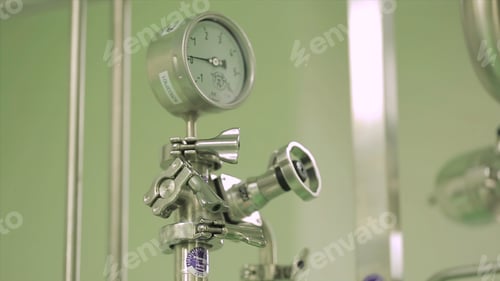 Preview: Factory with pharmaceutical equipment mixing tank on production line in pharmacy industry