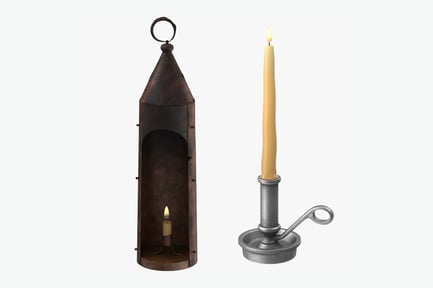 Preview: Rustic Candle Lantern & Candlestick Set