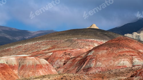 Preview: Striped red mountains landscape, the beauty of nature
