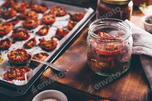 Preview: Oven Baked Tomatoes with Oil and Herbs in a Jar