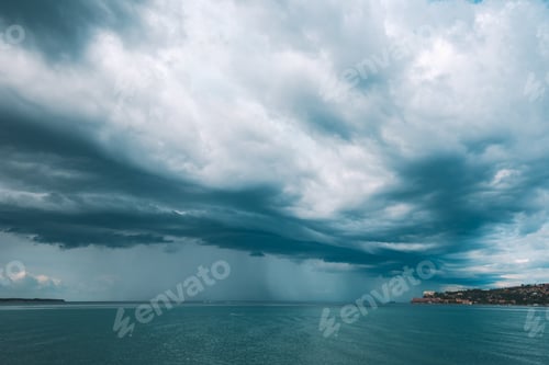 Preview: Stormu sky with clouds over Portoroz seascape