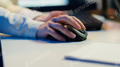 Preview: Extreme close up shot of video editor