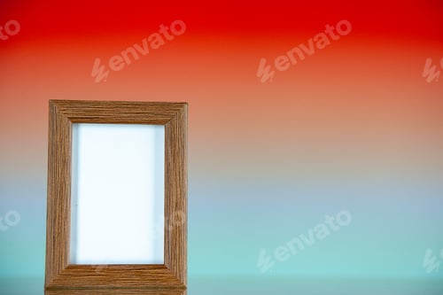 Preview: front view elegant picture frame on light red background present gift family portrait color photo