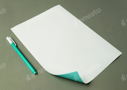 Preview: Closeup of blank paper and pen