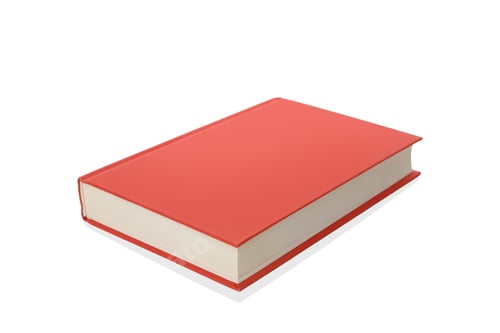 Preview: A blank red book ready for writing and studying, on white