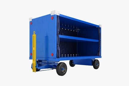 Preview: Covered Airport Baggage Cart with Shelves