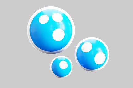 Preview: Three blue spheres with white circles