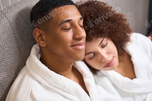 Preview: Guy and a young woman are napping calmly on bed