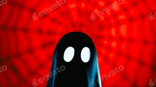 Aperçu: Halloween Ghost With Scary Red Spider Web