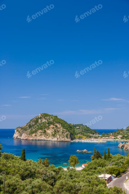 Preview: Sea view. Mountain view. Beautiful Paleokastritsa and ionian sea.