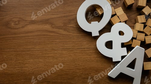 Preview: Question and answers concept. Wooden alphabet of letter q and a.