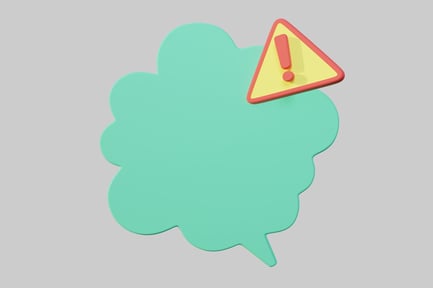 Preview: Aqua speech bubble alert sign