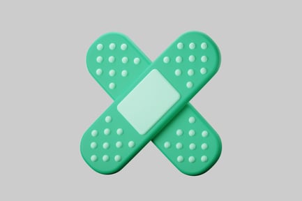 Preview: Cross-shaped adhesive bandage with dotted texture