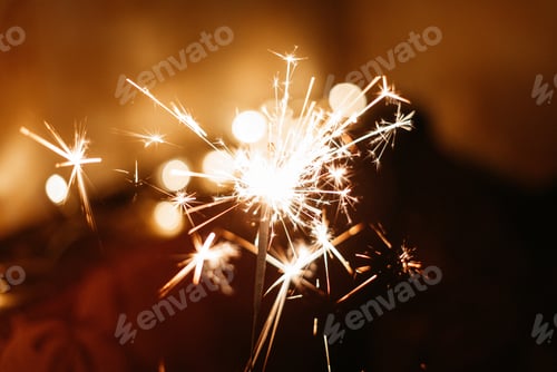 Preview: Sparkler in Christmas / new year’s eve / celebration / light and shadow