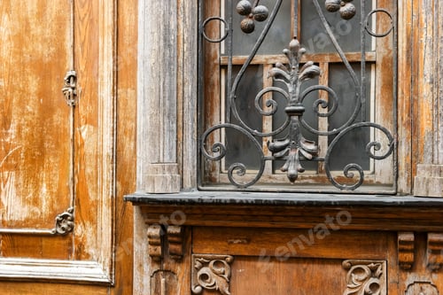 Preview: Old window with wrought iron.