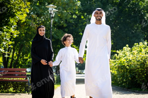 Preview: cinematic image of a family from the emirates spending time at the park