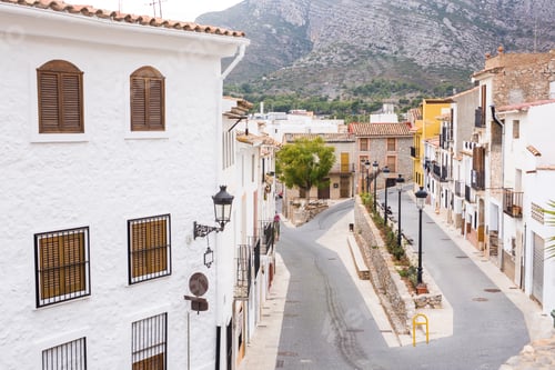 Preview: Travel, architecture and Mediterranean town concept - Spanish suburban street