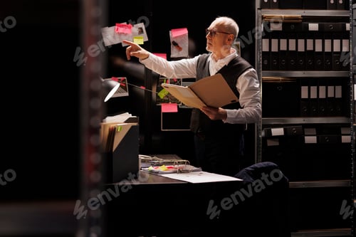 Preview: Senior police officer holding confidential files