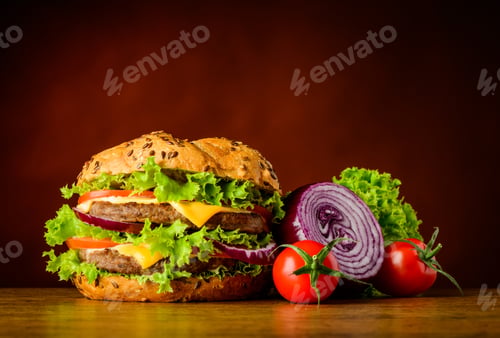 Preview: Burger and Vegetables