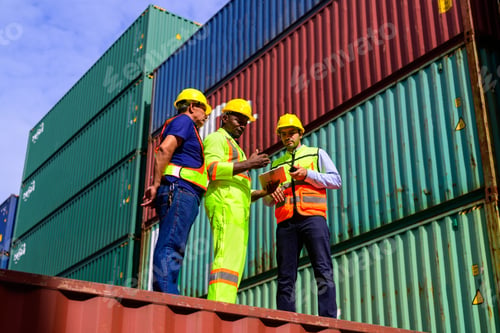 Preview: Warehouse engineer working at container yard