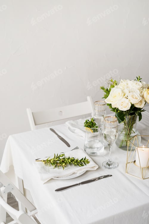Preview: beautiful table setting for romantic dinner for two
