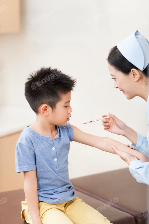 Preview: Child Receiving Injection from a Medical Professional