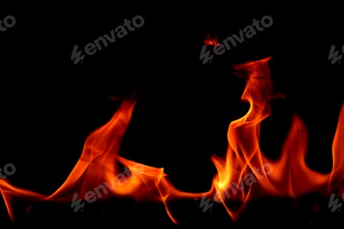 Preview: Fire flames on Abstract art black background