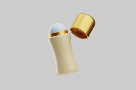 Preview: Roll-on deodorant bottle with gold cap