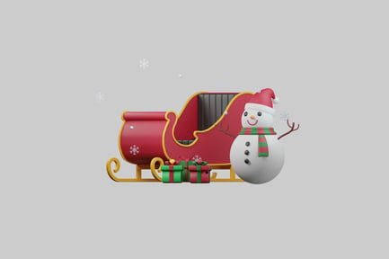 Preview: Sleigh with snowman and presents