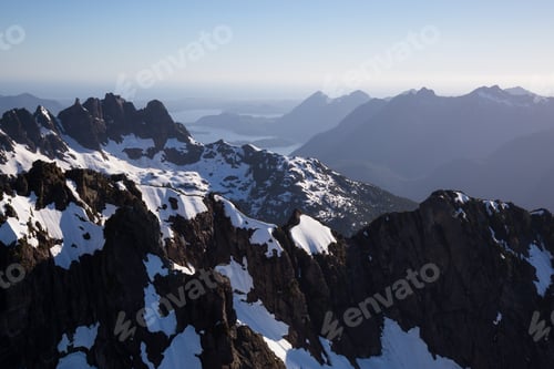 Preview: Aerial landscape view of the mountains by the Pacific Ocean Coast