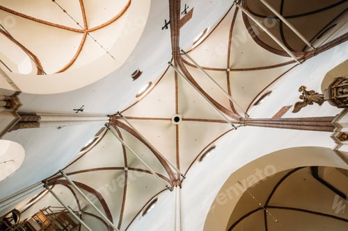Preview: Riga, Latvia. Interior Of The Riga Dom Dome Cathedral. Ceiling