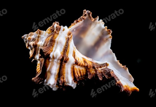 Preview: Endive Murex shell on black background