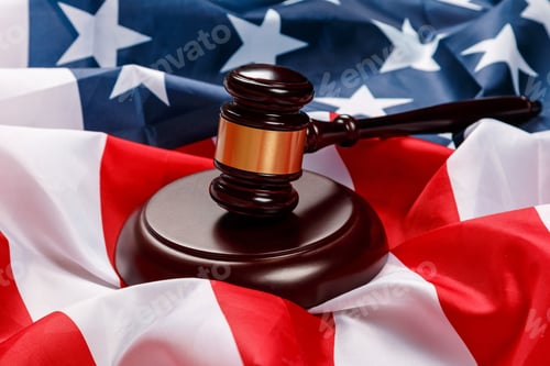 Preview: Gavel over american flag