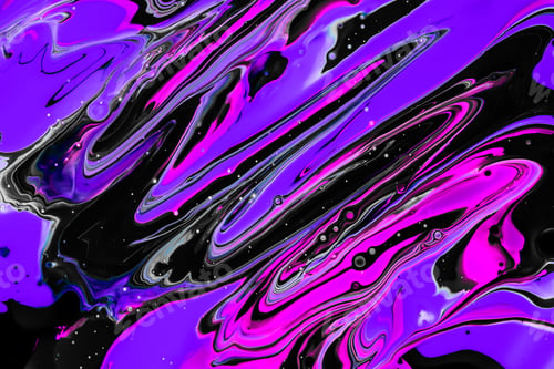 Preview: Close-up shot of thick paint of various bright colors flowing down and mixing together
