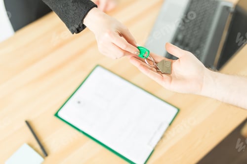 Preview: Business, realtor and people concept - Important documents for signature real estate purchase deal