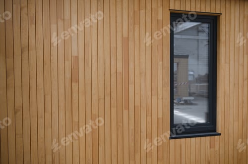 Preview: A new wooden modular prefabricated house inside in manufacturing facility
