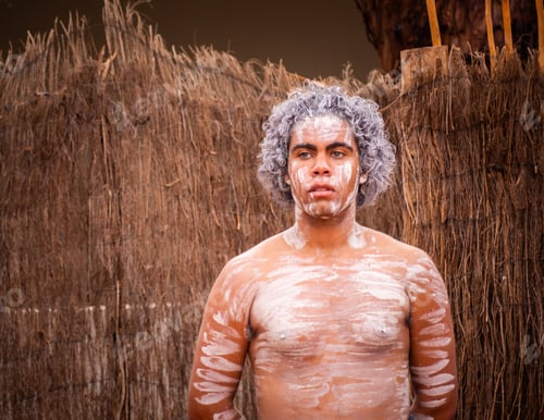 Preview: Uluru Outback, Australia - March, 09 2015: Australian aborigines dancing together