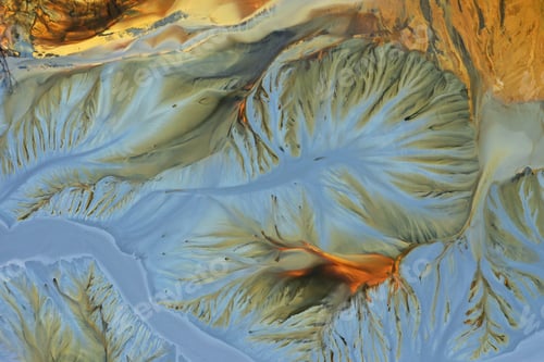 Preview: Aerial view of copper mining residuals in decanting lake