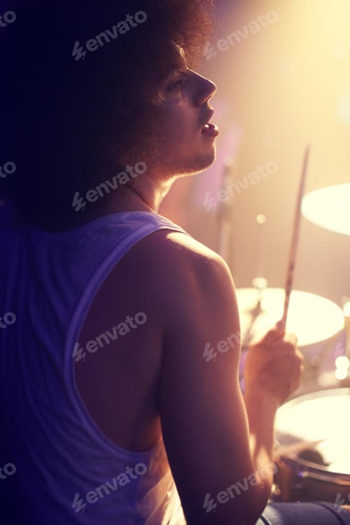 Preview: Male Drummer Plays Music on Stage