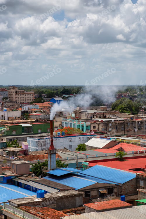 Preview: Aerial view of a small Cuban Town, Ciego de Avila