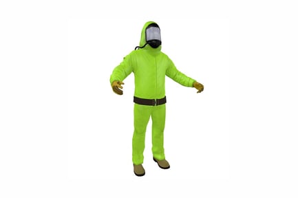 Preview: Hazmat suit with hood and belt, arms extended