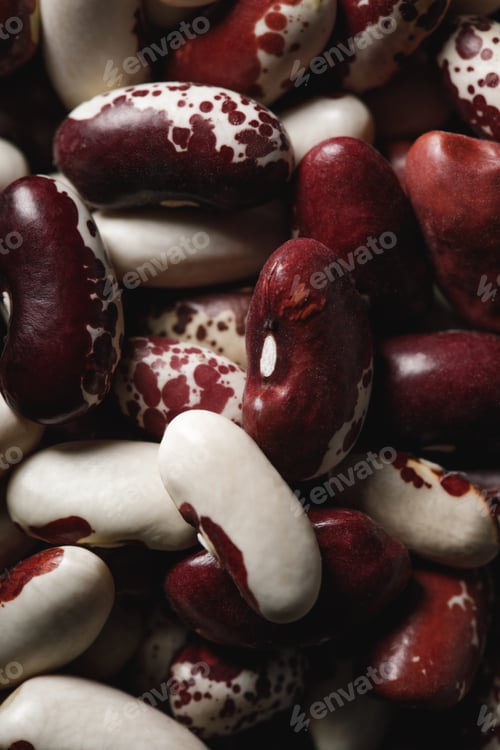 Preview: close up of swallow beans as textured background with copy space