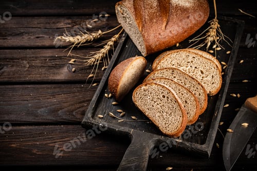 Preview: Sliced bread on a cutting board.