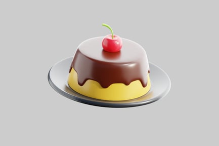 Preview: Custard flan with cherry topping