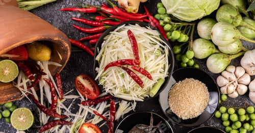 Preview: Papaya salad ingredients include papaya.