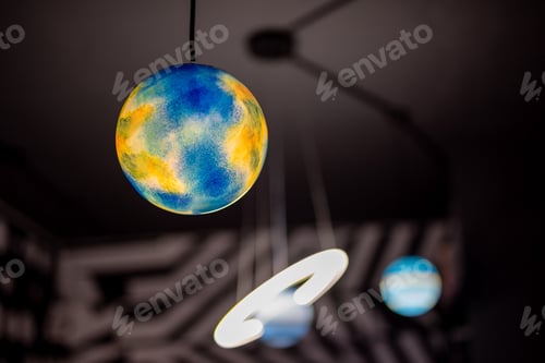 Preview: Illuminated of the Planets of Solar System hanging at room interior