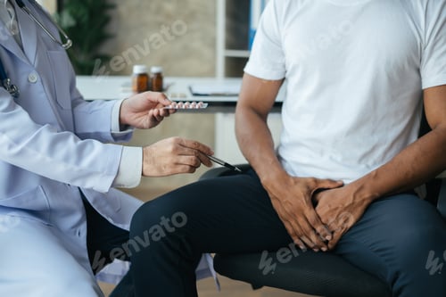 Preview: Doctor and patient are discussing consultation about symptom problem diagnosis of disease talk to th